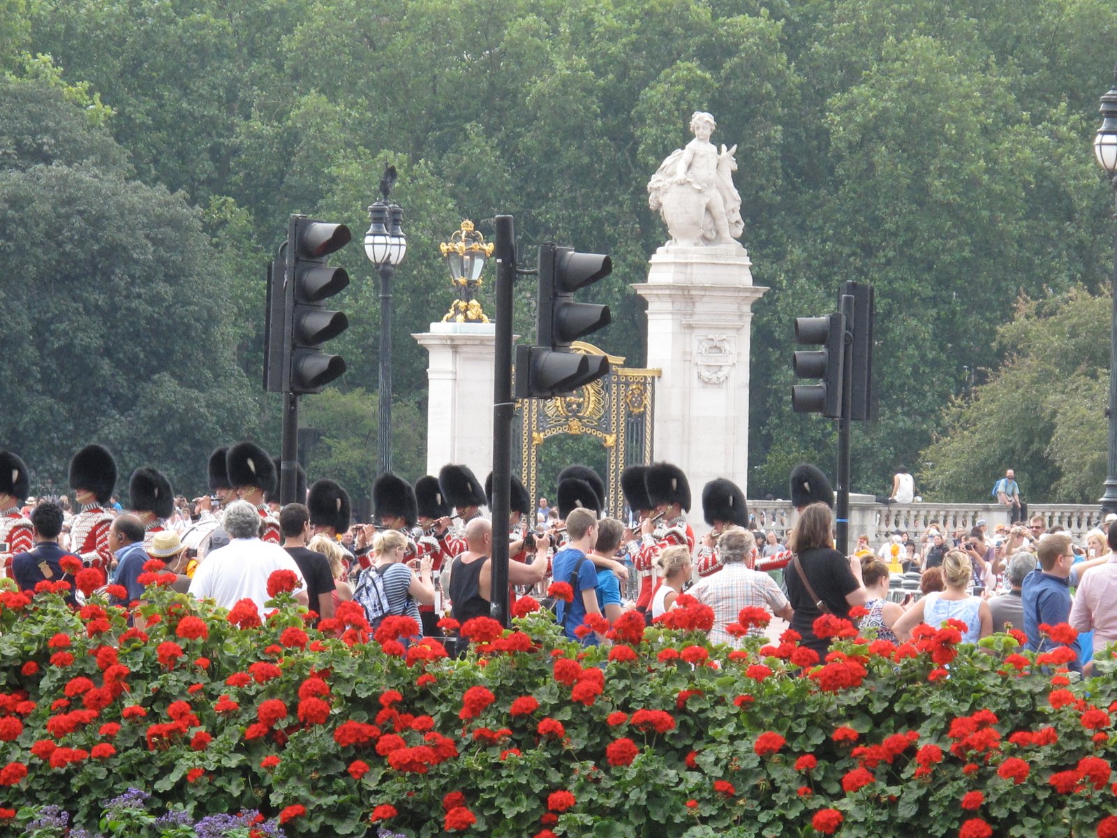 Guards Marching outside of Buckingham Palace