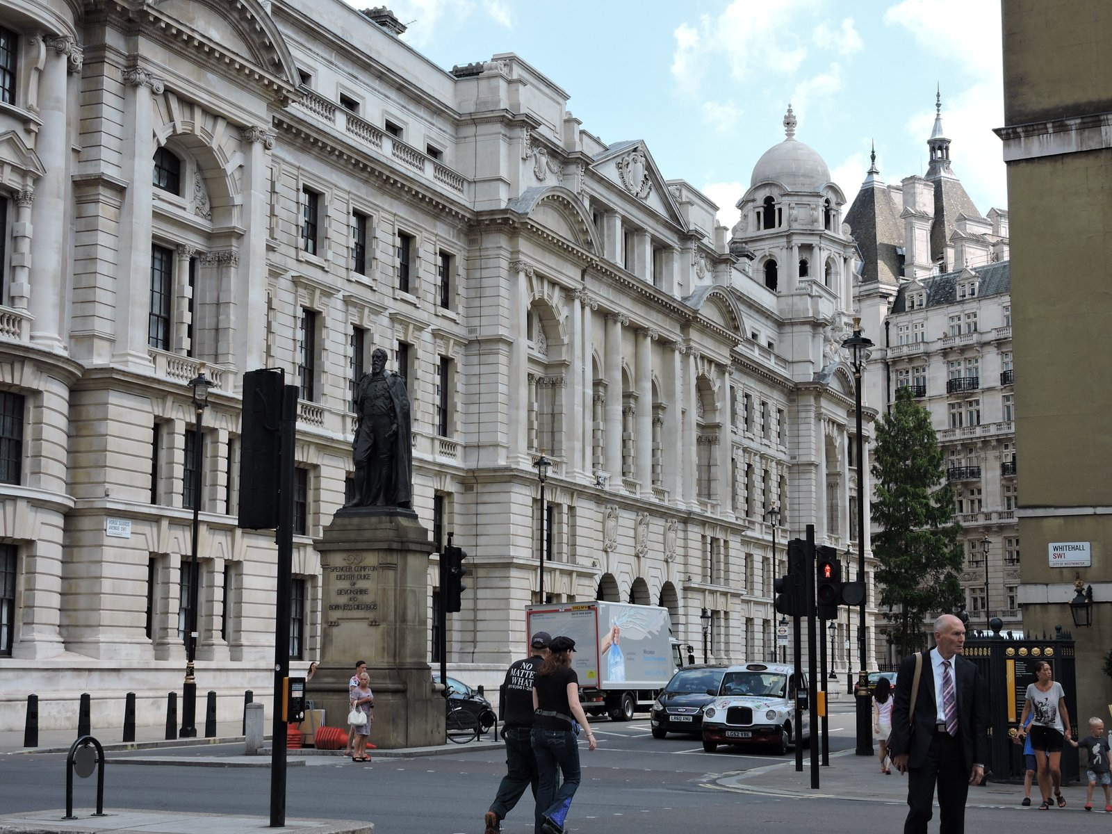 Spencer Compton, Eighth Duke of Devonshire, outside Ministry of Defence, Whitehall